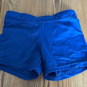Girls blue dance or gymnastics shorts